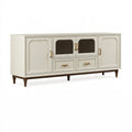 Buffet 180 x 45 x 85 cm en bois blanc et brun avec rangement