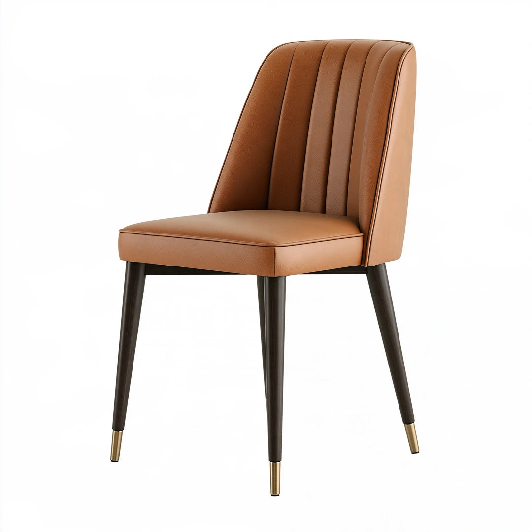 Chaise de salle à manger 52 x 61 x 86 cm marron en revêtement synthétique style contemporain