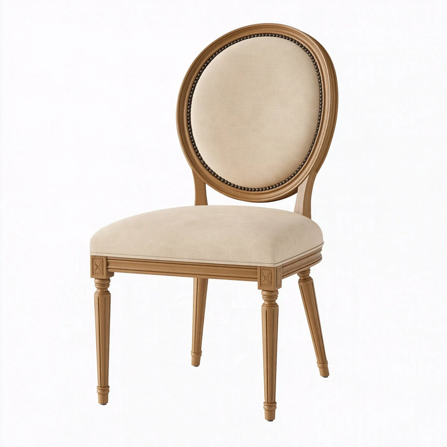 Chaise 50 x 55 x 98 cm en bois beige style classique capitonnée