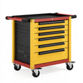 Servante d atelier 76 x 46 x 97 cm en acier jaune rouge à 6 tiroirs sur roulettes
